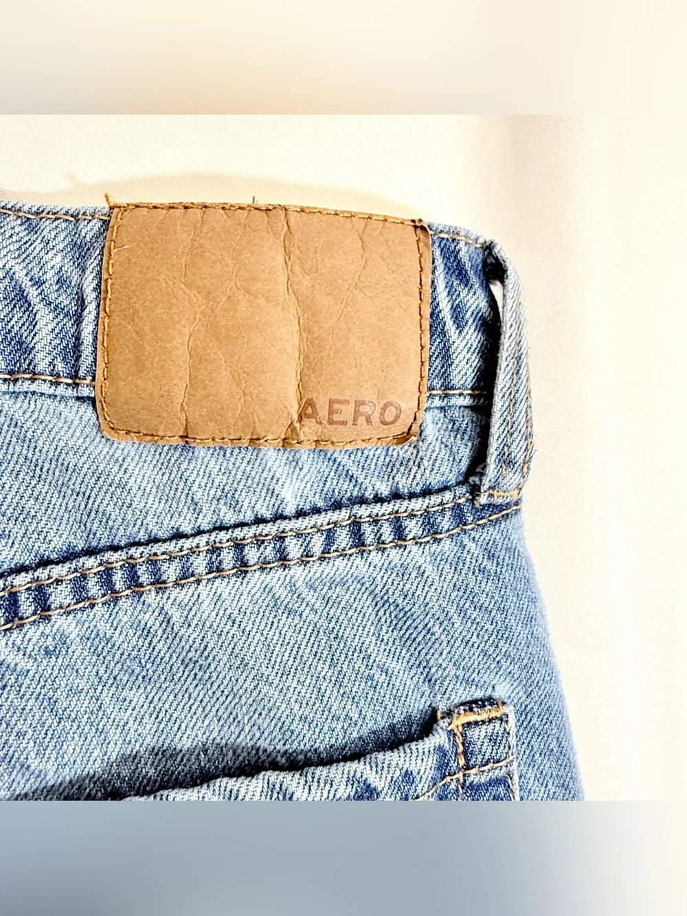 Aeropostale 90's Baggy High Rise Button Fly Straight Leg Jeans W/ Destruction - Picture 9 of 12